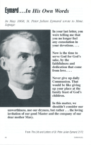 Eymard ... In his own words. Emmanuel, 107(1), 46.