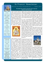 St.Francis' Newsletter, 2012, Aug., 1.